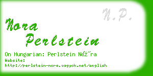 nora perlstein business card